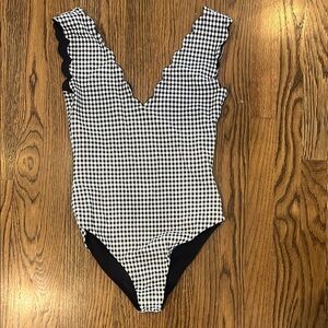 Black and White Gingham Swimsuit